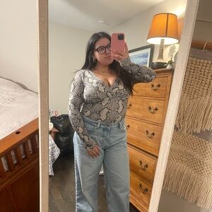 Snakeskin Long Sleeve Top